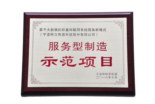 基于大數(shù)據(jù)的稱重物聯(lián)網(wǎng)系統(tǒng)服務(wù)新模式，榮獲工信部“服務(wù)型制造示范項(xiàng)目”